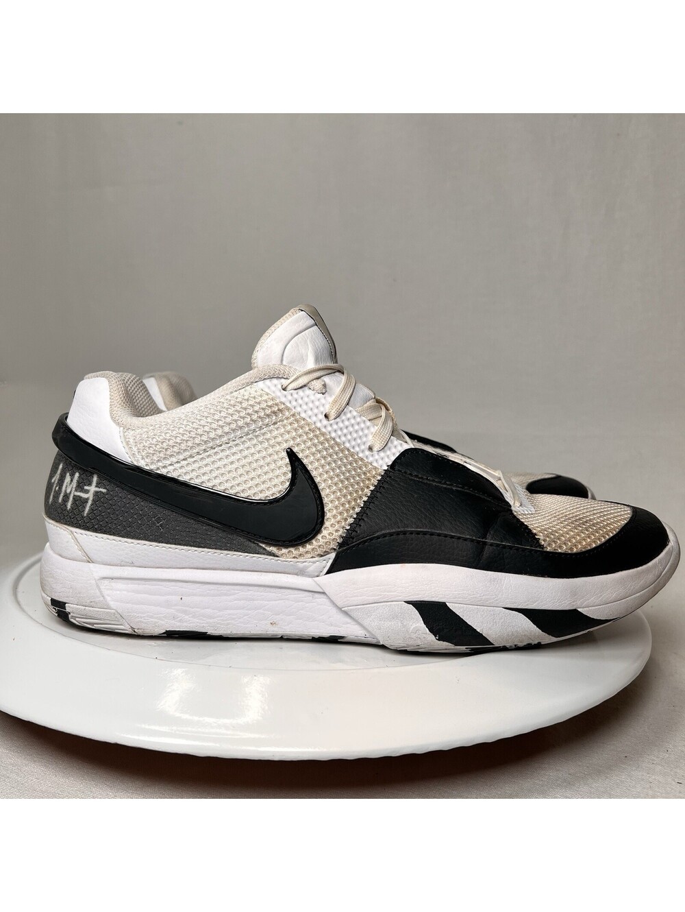Nike Ja 1 ‘Scratch 2.0’ Basketball Shoe White Black FQ4796-101 Men’s Size 12